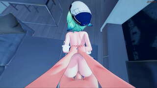 Sucrose POV firaisana ara-nofo doggystyle, mitaingina ny dick cowgirl izy raha tsy mahazo creampied.