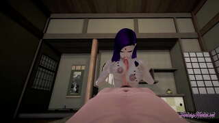 کشور Titans Hentai - نقطہ نظر ریوین blowjob, boobjob اور آخر