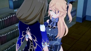 Fischl v prdeli Lisa. Holka na holku anime sex.